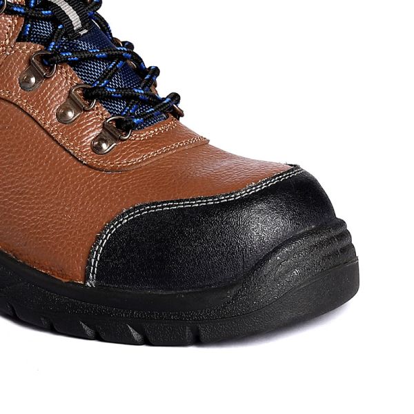 Cow Leather Anti Oil Safety Footwear Smash Resistant Impact Proof Mens Construction Shoes