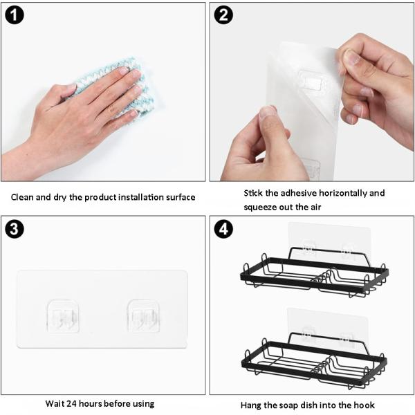 Soap Dish Sponge Holder Sink Soap Rack  Soap Holder for Shower Wall