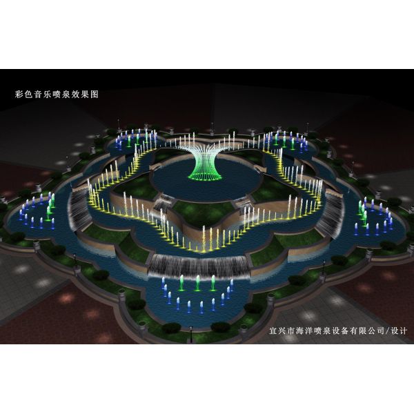 Designs of art display color changing water fountains