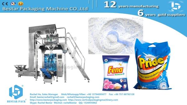 How to pack washing powder 70g sachet with hand carrying hole