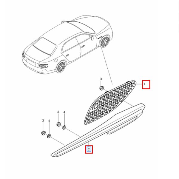 For Bentley Flying Spur 2013-2019 Left Right Air Vent Outer Frame Fender Vent Cover OEM 4W0821941C 4W0821941D 4W0821941E 4W0821942C 4W0821942D 4W0821942E