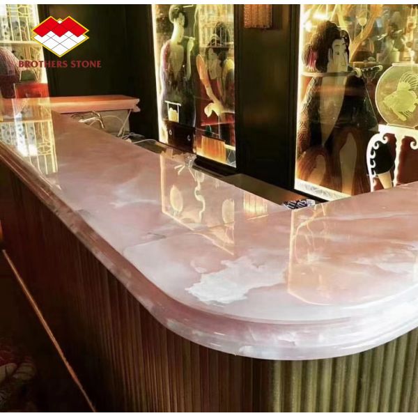 Big Slab Onyx Marble Stunning White Pink Onyx Stone for Wall Panel and Table Top