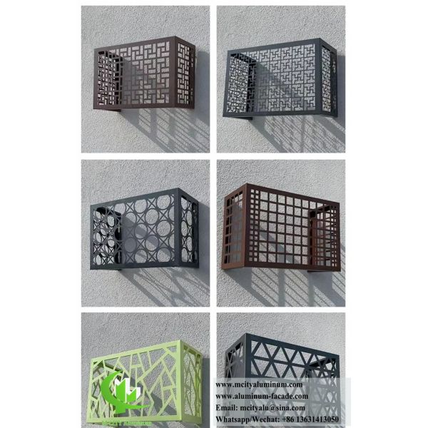 Couverture de climatiseur en aluminium Couverture de pompe à chaleur Écran métallique