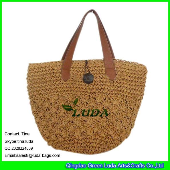 LUDA design straw women bag crochet bag western straw market bag