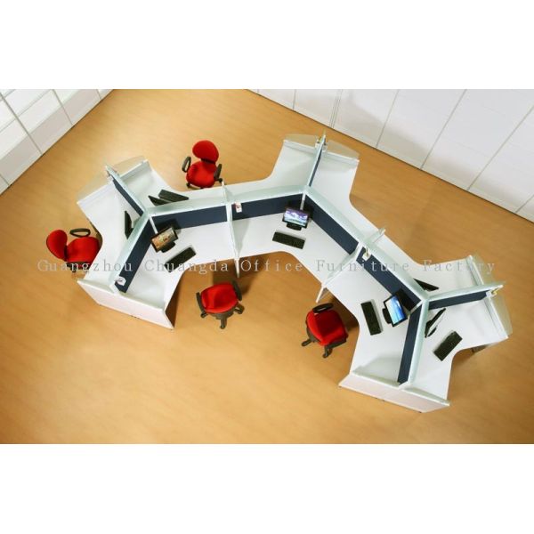 1.2mm White Aluminum frame with Fabric and Glass Office Furniture workstations
