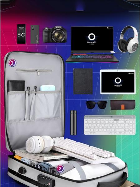 Oxford ABS Shell Business Backpacks School College Tablet Travel Backpack 25L Capacity