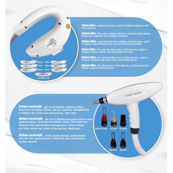 Laser Hair Removal Ipl M22 E-Light Two Handles Nd Yag Laser Machine