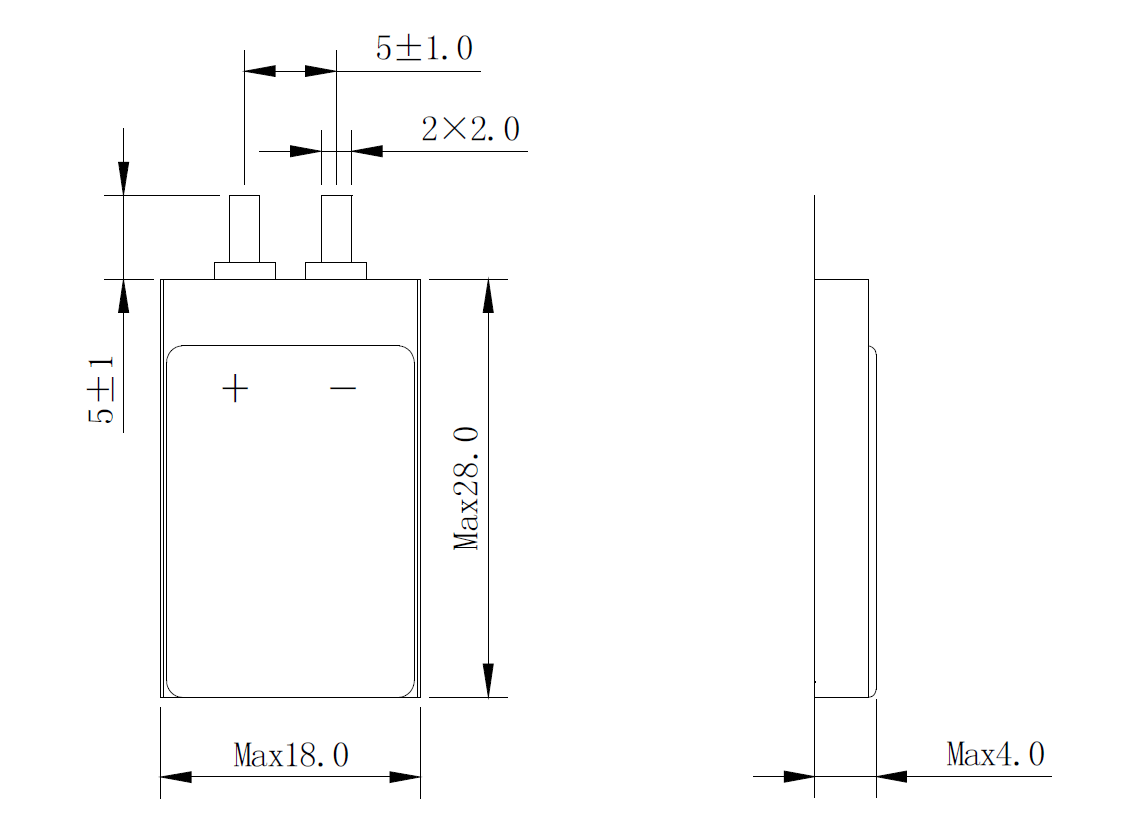 Батарея LiMnO2 CP401725 3v 320mah мягкая упакованная с изготовленными на заказ терминалами