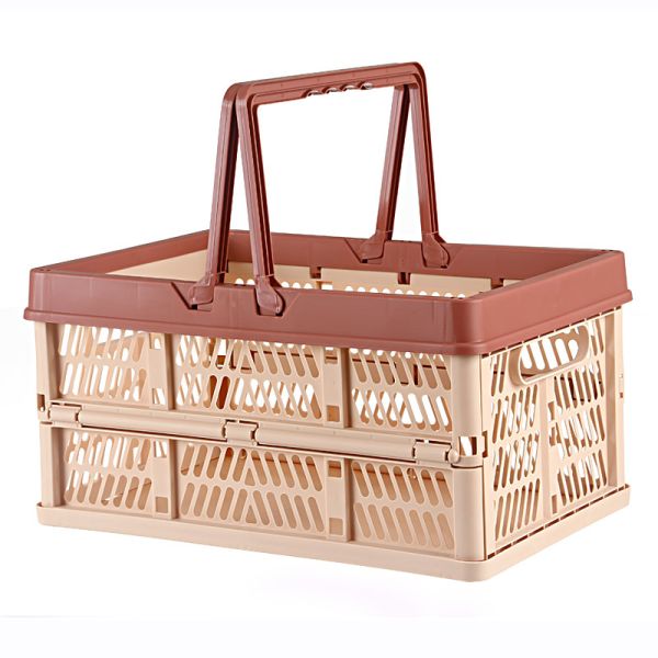 568g Supermarket Collapsible Plastic Basket With Handles