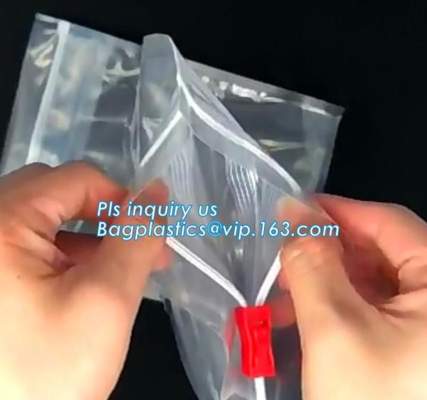 Promotional PVC Toiletry bag with zipper and slider, OEM logo slider zip lock bags, 5 lb 10lb 15lb 20lb 25lb Plastic Sta