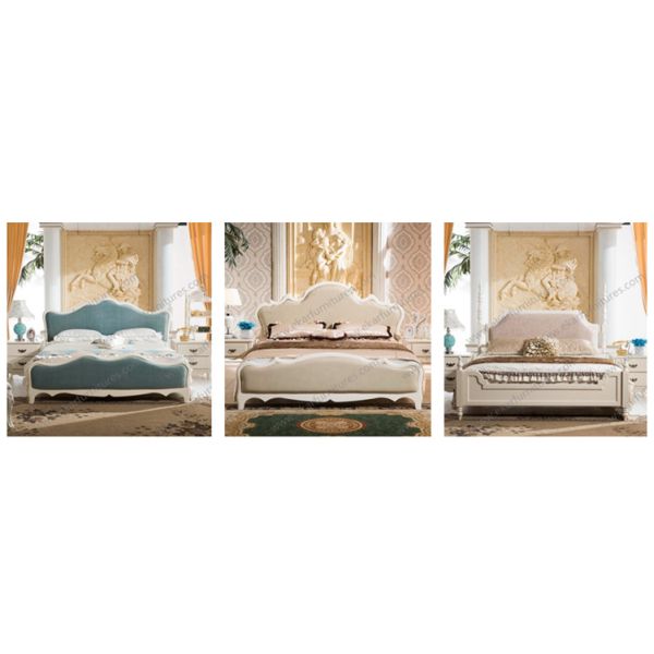 Rococo furniture, solid wood double bed 8009