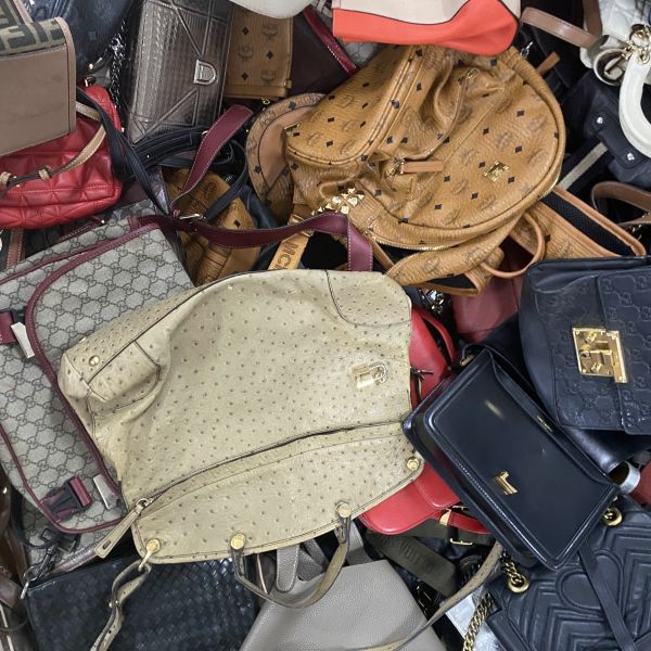 Fashion Leather Used Brand Bags Preloved Thrift Women Hand Bags For Resale