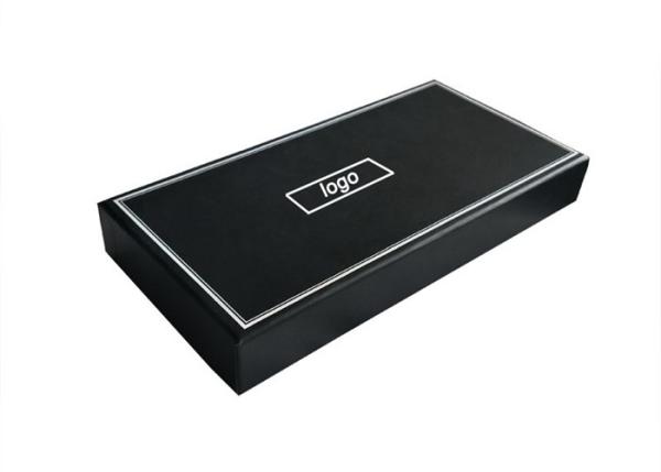 Matte Lamination Flat Pack Gift Boxes Black Cardboard Perfume Packaging With Insert