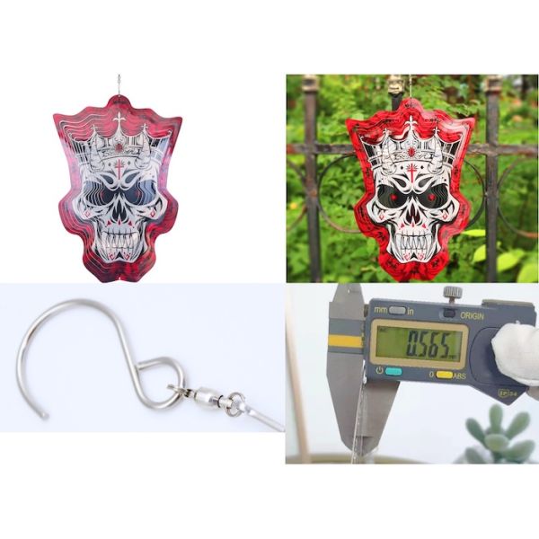 Ornamentos colgantes del metal de la vuelta de Rose Metal Wind Spinner 3D del conde de Halloween