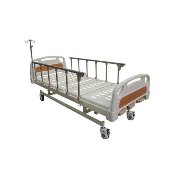 Coated Steel Manual Crank Medical Hospital Bed With Aluminum Alloy Guardrail (ALS-M302)