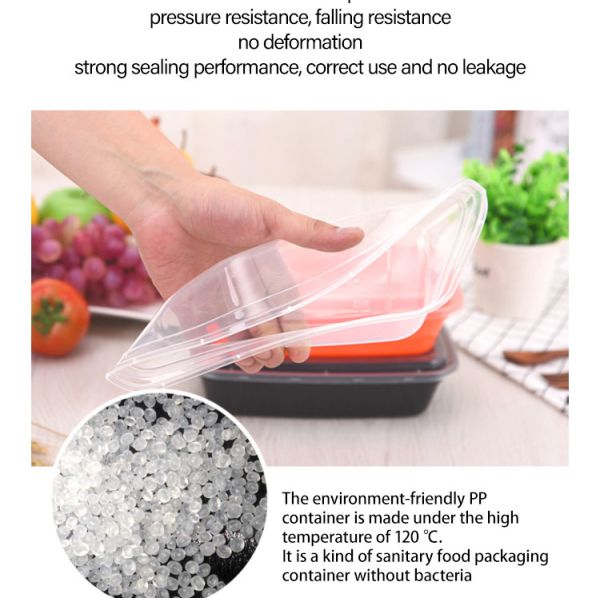 Квадратный круглый поднос упаковки еды контейнеров 450ml 500ml упаковки еды устранимый