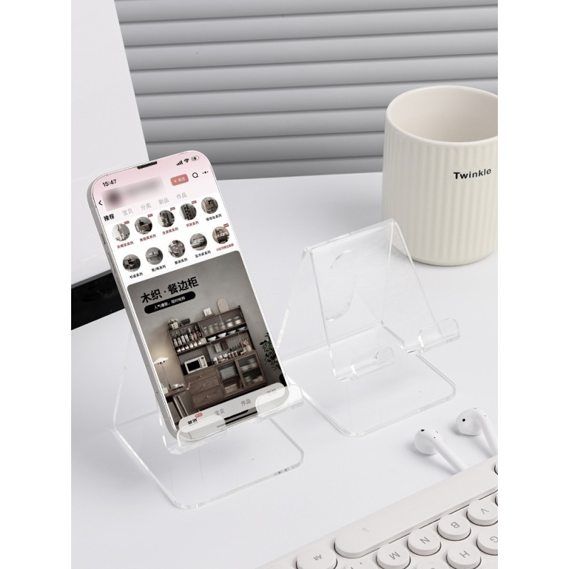 Customized Lightweight Smartphone Holder Transparent Acrylic Mobile Phone Stand Display Rack for Desk
