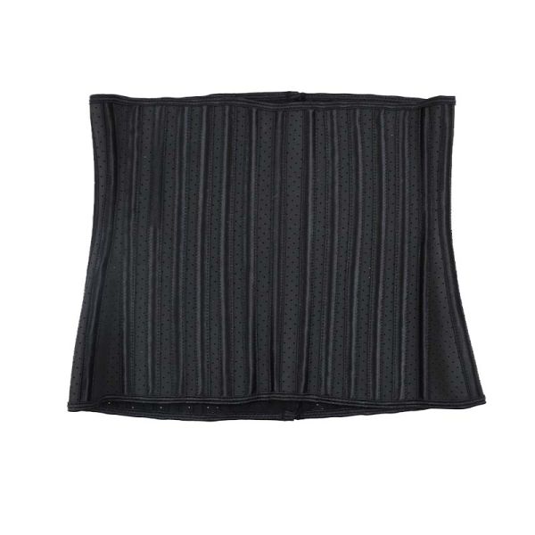 Hollow 5XL 29 Boned Latex Sport Waist Trainer Black Waist Cincher Corset