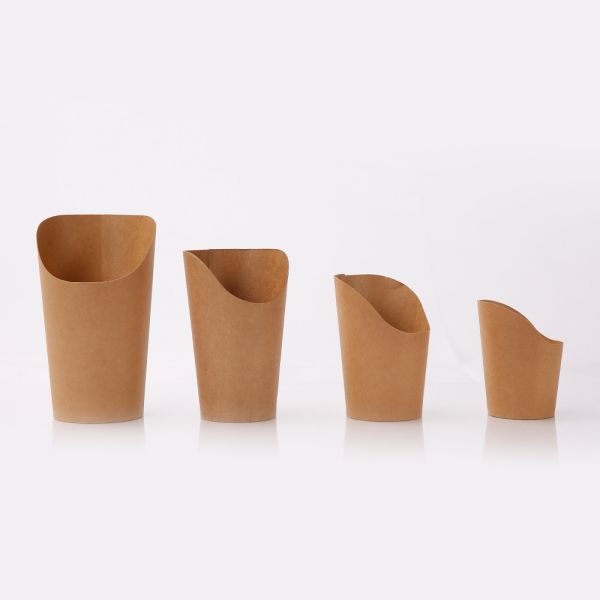 Custom Logo Fast Food Disposable French Fries Kraft Paper Cups Potato Chips paper container For Snack