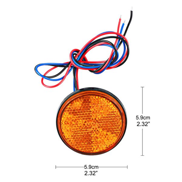 Customizable 12V LED Reflector Brake Turn Signal Round Motorcycle Tail Light for Standards