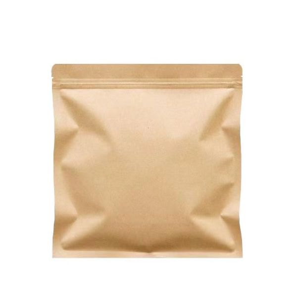 Eco Friendly Satchel Paper Bag Resealable Zipper Kraft Paper Bag Lightproof For Food Storage