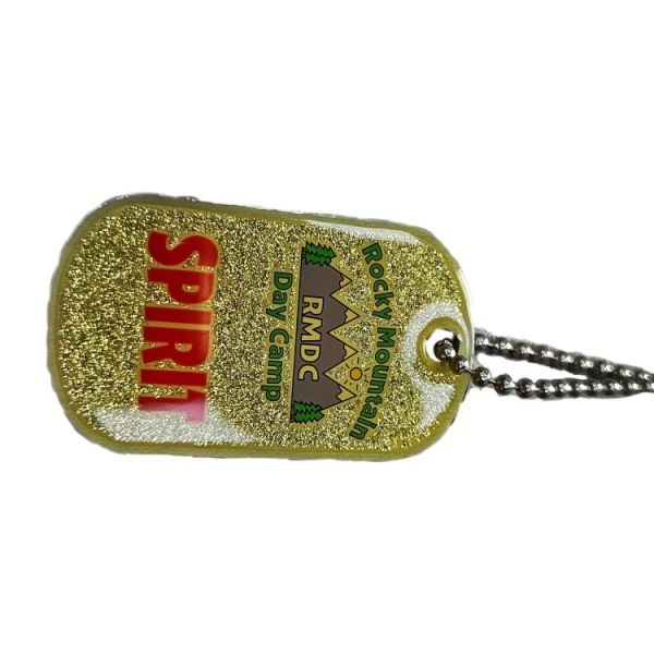 Lightweight Custom Aluminum Dog Tags Gold Sparkle Dog Identity Tag