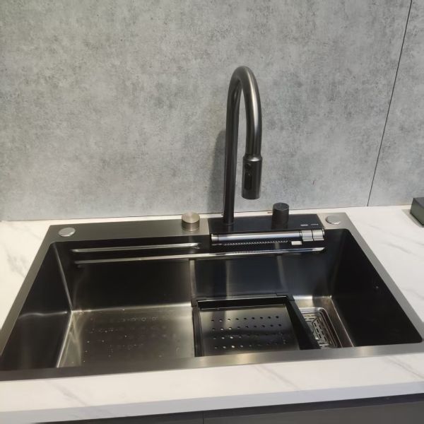 Handmade Stainless Steel Kitchen Sink with Bowl Depth 250-300mm and Panel Thickness 1.2-1.5mm or 1.8-2.0mm