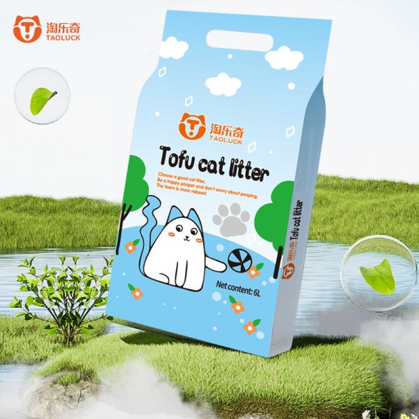 Wholesale Low Tracking Odor Inhibition One-Scoop Cleaning Tofu Cat Litter with Customizable Colors