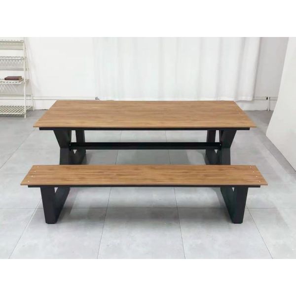 Plastic Wood Desk Top Waterproof Aluminium Frame Mountain Park Bench Chair for Outdoor
