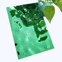 304 miroir de 0,6 mm d'épaisseur PVD couleur verte feuille d'acier inoxydable ondulation d'eau panneau de plafond en acier inoxydable