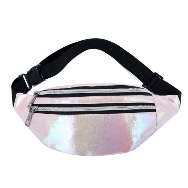 Stylish Customized Color Holographic Fanny Pack Waist Bag for Girls Laser PU Material