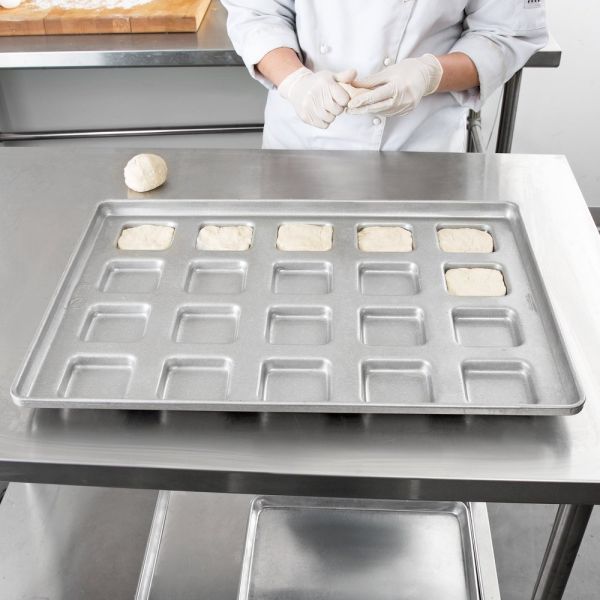 RK Bakeware China Foodservice NSF Custom 22 Square Ciabatta Roll Pan Baking Tray- Band In Rim (Рекламный блюдо из Китая)