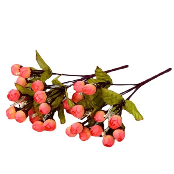 Indoor and outdoor Small pretty red flower heads wholesale plastic flowers durable home decoration