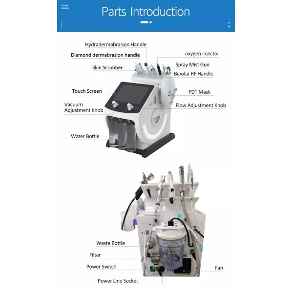 Hydra microdermoabrasión hidrodermoabrasión aqua facial jet peel máquina equipo de belleza