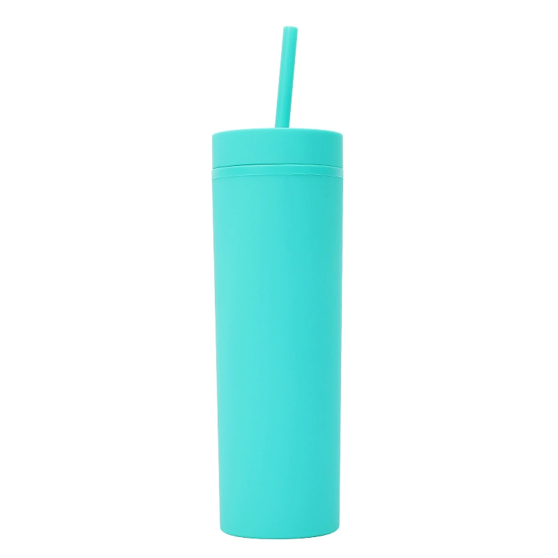 The Manufacturer's New Cross-border Modern And Simple Frosted Double-layer Plastic Cup Is A Universal And Portable 16OZ Straight Cup
