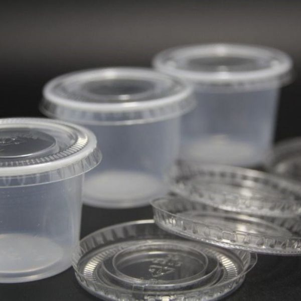 Disposable Transparent Small Mini Food Container Plastic Sauce Cup with Lid Unit