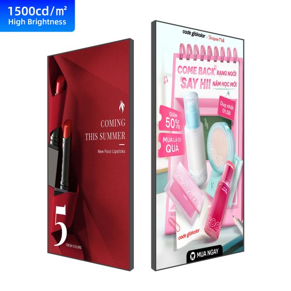 DLED 1500cd/m2 LCD Digital Signage Display Screen 43-86 Inch 4K UHD For Retail Store Window Advertising