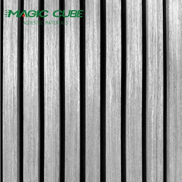 Wrapped Acoustic Slat Wall Panel Sound Absorbing 3 Side Wood Veneer Acoustic Board