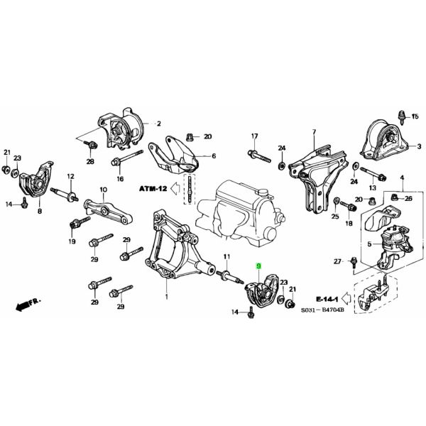 50842-ST0-N81 50828-S77-003 Car Engine Mount 50841-SR3-983 50810-SR3-981 For CIVICV