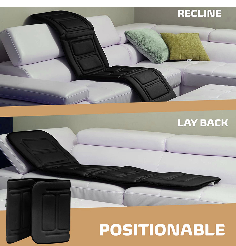 Body Vibration Motors and Therapy Heating Pad Massage Bed Topper Memory Foam Mattress for Adults