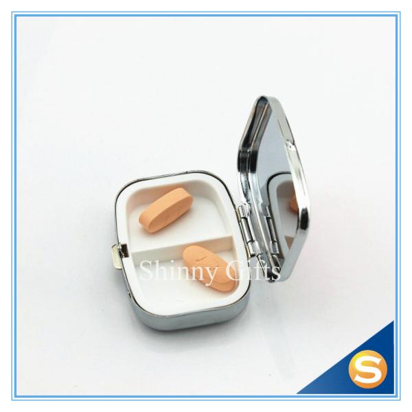 Zinc Alloy Custom Lockable metal pill box Traveling Promotional Gifts Square Shape