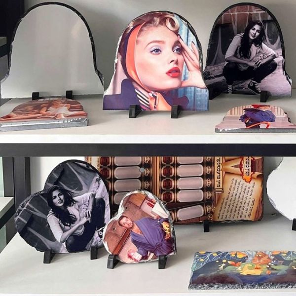 Various Shapes And Sizes Sublimation Photo Slate Blanks Stone Slate Diy Custom Sublimation Rock Slate