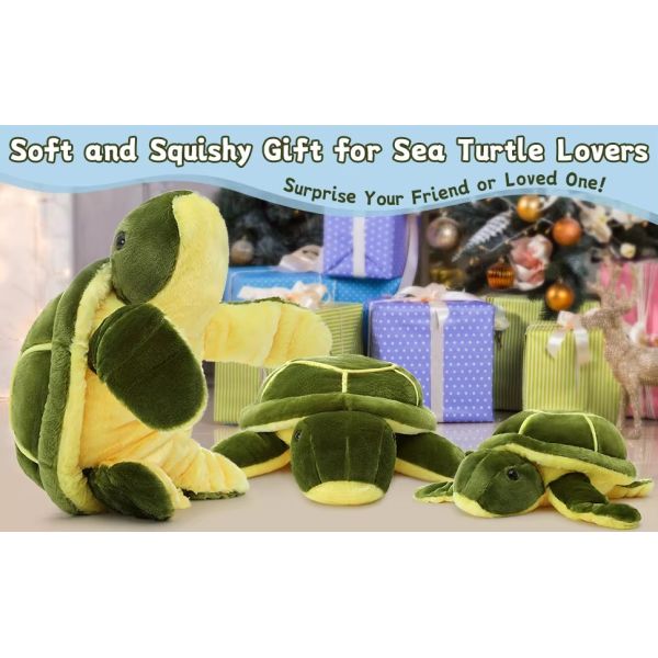 MorisMos 18-Inch Giant Green Sea Turtle Pillow Soft Cotton Large Plush Toy for Boys for Party Valentine's or Birthday Gift
