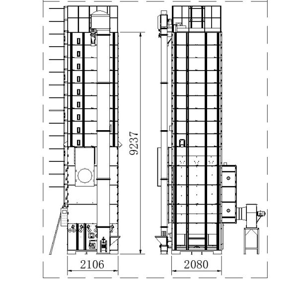 0.5-1.2%/h Mechanical Grain Dryer 15T 9kw Coffee Drying Equipment Mix Type