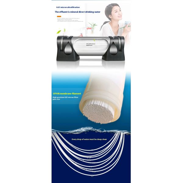 Horizontal Ultrafiltration Water Filter 0.01 Microns Corrosion Resistant Household