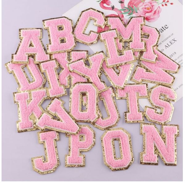 8 cm Chenille Letter Patches Alphabet Set For Clothing Custom Iron On Embroidery Towel