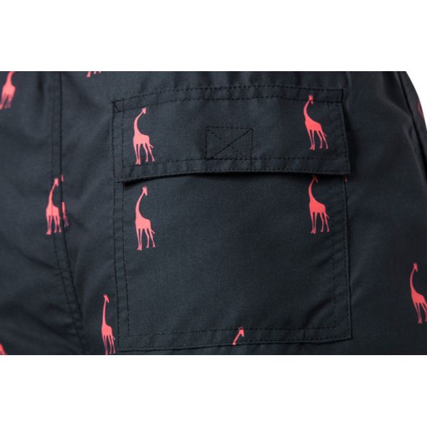 Oem Factory Manufacturer Custom Logo Drawstring Beach Surf Shorts Printed Giraffe Graphic Sleep Pajama Shorts