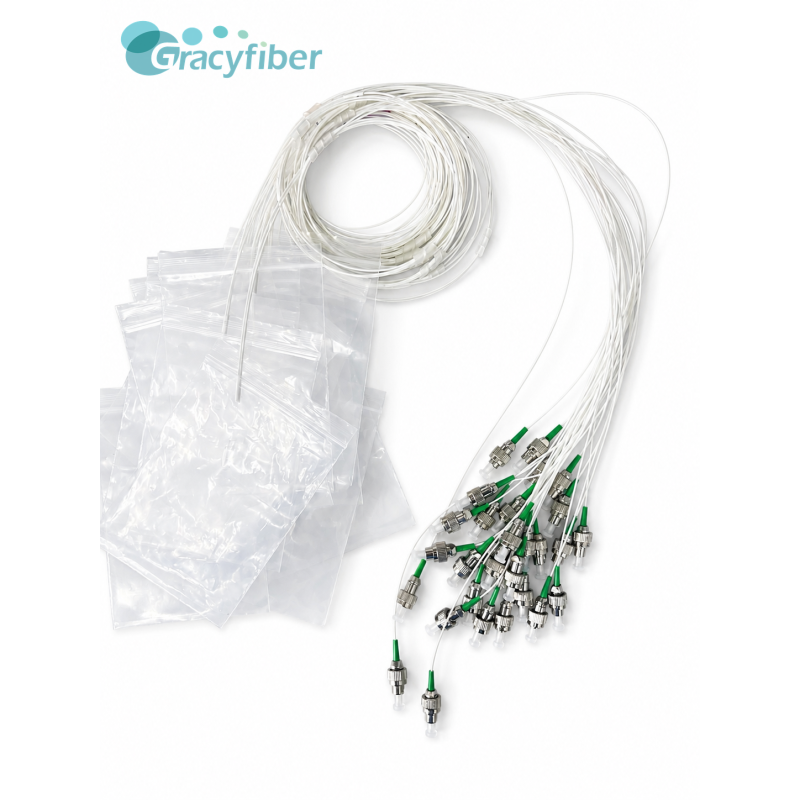 High-Precision 2-Channel Single/Multimode Fiber Array | 127/250μm Spacing, 0 Degree Flat Angle | Compact FA for Optical Transceivers