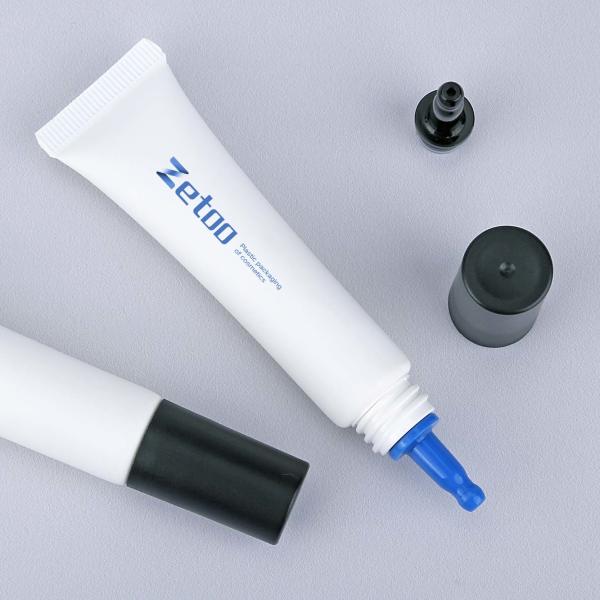 Round Essential Oil Tube Packaging White Plastic Tube Containers 10ml - 25ml With Matt Drip Caps