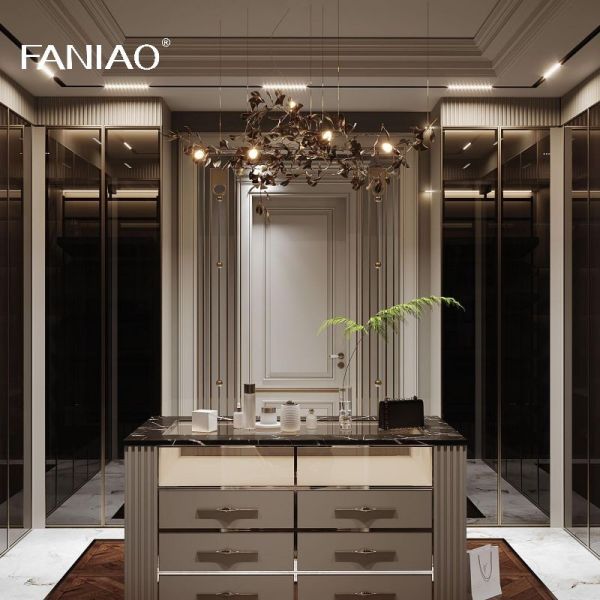 Современный гардеробный шкаф на заказ Дизайн деревянных шкафов для спальни